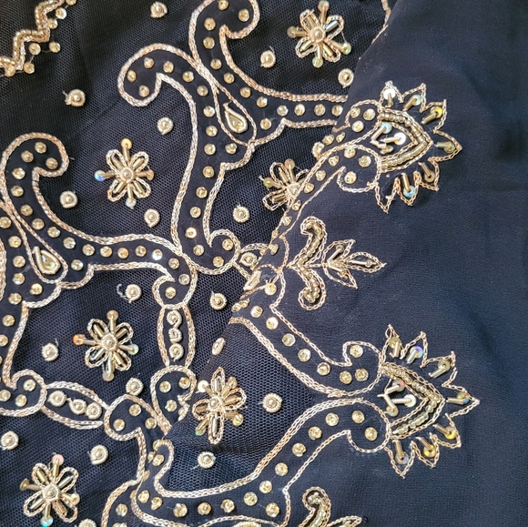 Embellished Black Saree with Blouse - Picture 11 of 17